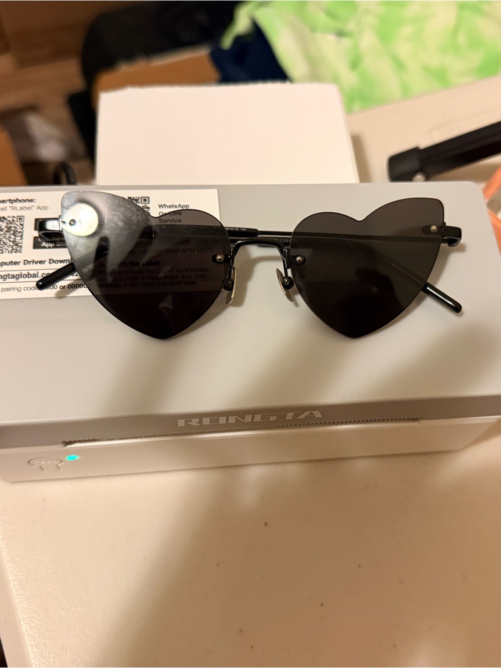 Saint Laurent Lou Lou Black Heart Sunglasses